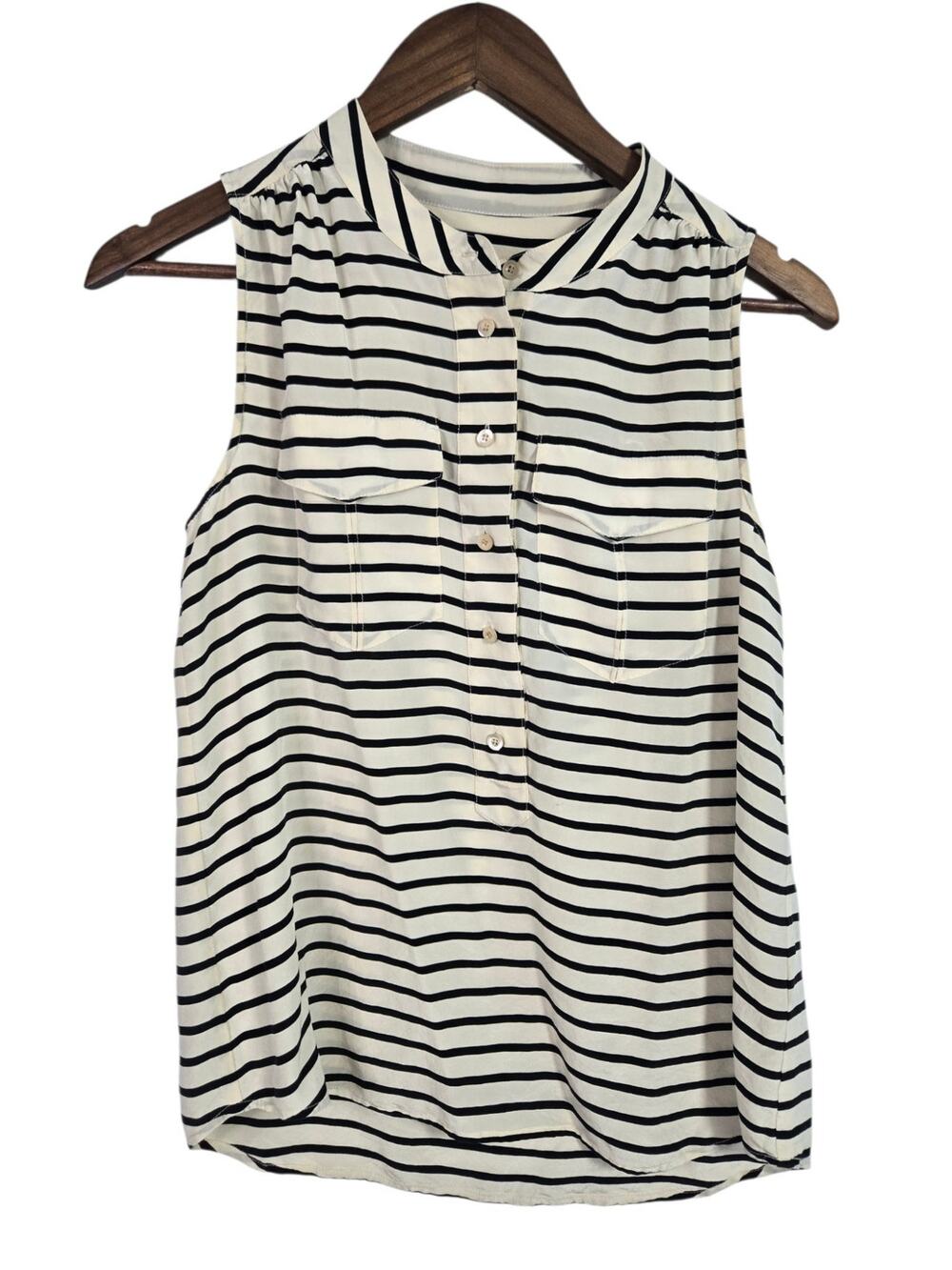 J.Crew 100% Silk Tank Top – Beige & Black – Women’s Size M